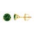 Contemporary 14K Yellow Gold 1 1/2 Cttw 3-Prong Martini Set Lab Grown Green Diamond Solitaire Stud Earrings For Sale - Image 3 of 4