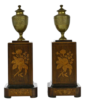 French Empire Bronze Vases, 19th Century, Set of 2