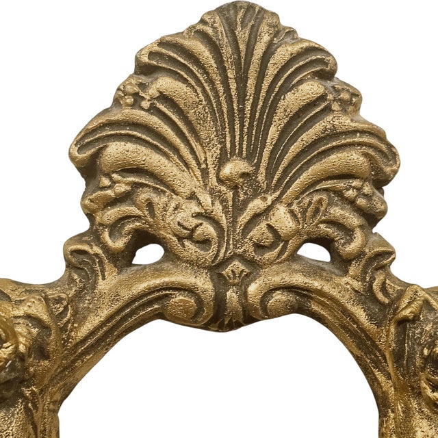 1970s 1978 Italian Gilt Chalkware Putti Wall Pocket, Baroque Revival For Sale - Image 5 of 12
