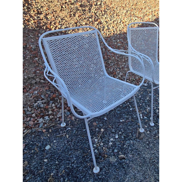 White Vintage Woodard Wrought Iron Outdoor Patio Furniture For Sale - Image 8 of 10