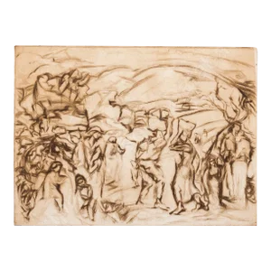 Jacque Villon Etching Aquatint in Brown on Wove Paper, 1928, Signed in Pencil, Inscribed 'D'apres Frieze', First State of Two