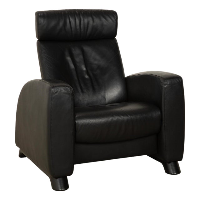Arion Lounge Chair in Black Leather from Stressless For Sale