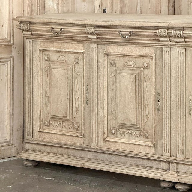 19th Century Louis XIV Style Stripped Oak Buffet For Sale - Image 11 of 18