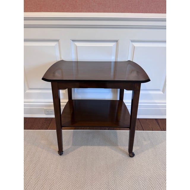 Mid 20th Century Mid 20th Century Two-Tier Walnut Side or Serving Table For Sale - Image 5 of 14