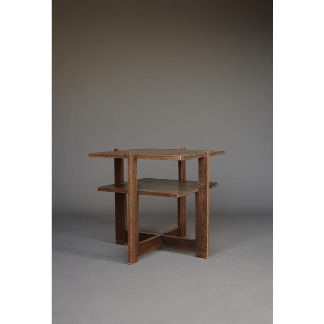 Modern Modernist Dutch Hague School Oak Side Table, 1930s For Sale - Image 3 of 12