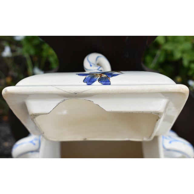 French Art Nouveau Ceramic Terre de Fer Wall Fountain from Longchamp, 1890s For Sale - Image 17 of 18