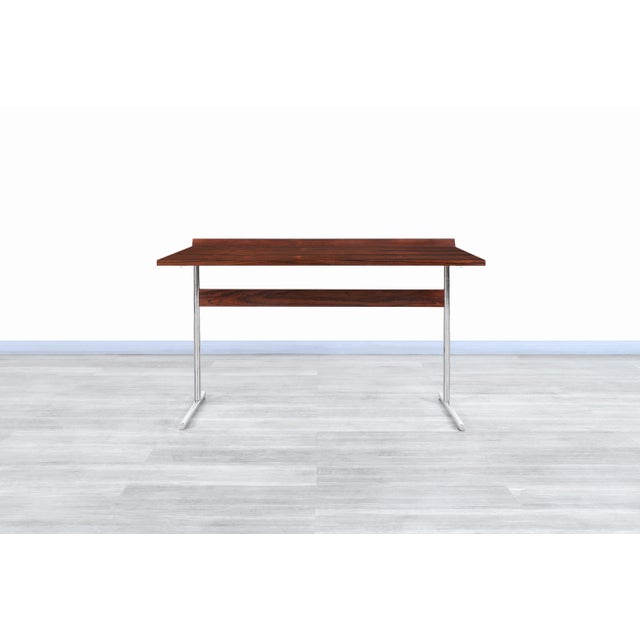 1940s 1940s Mid-Century German Rosewood "Omega" Desk by Hans Eichenberg For Sale - Image 5 of 11