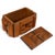 Brown Tramp Art Carved Box With Handled Lid For Sale - Image 8 of 12