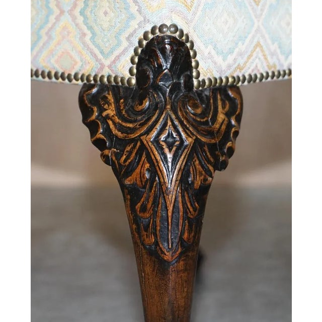 18th Century Georgian Claw & Ball Carved Walnut Stool, 1780s For Sale - Image 10 of 18