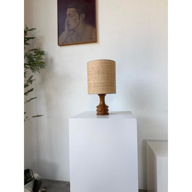 1950s Turned Olive Wood Table Lamp, 1950s For Sale - Image 5 of 17