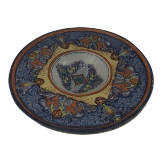 Italian Majolica Signed Large Charger / Bowl For Sale