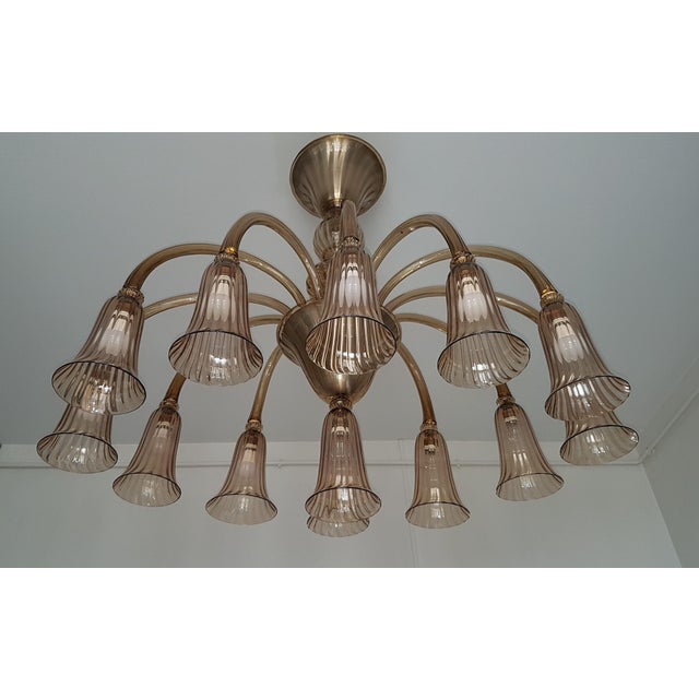 Venini Oval Murano Glass Chandelier by Napoleone Martinuzzi for Venini, 1920s For Sale - Image 4 of 10