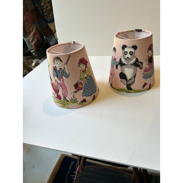 Mary Jane McCarty Designs Vintage Children’s Fabric Lampshades - a Pair For Sale - Image 4 of 10