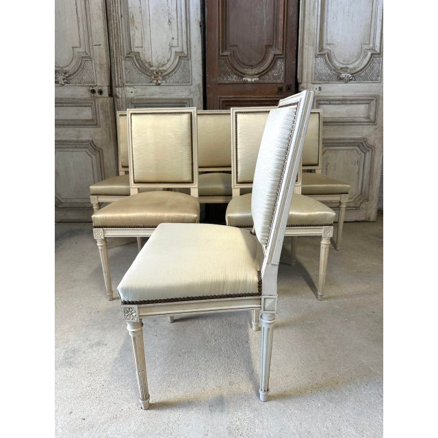 Vintage Louis XVI Style Chairs, 1960, Set of 6 For Sale - Image 3 of 11