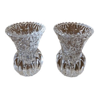 Mid 20th Century Pair of Princess House Crystal Candle Holders For Sale