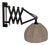 Vintage Extendable and Adjustable Wall Lamp with Black Beechwood Frame and Beige Wool Shade, 1970s For Sale