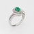 Stylish emerald & diamond ring crafted in 14 karat white gold. Pear cut emerald is estimated at 0.40 carats. Diamonds...