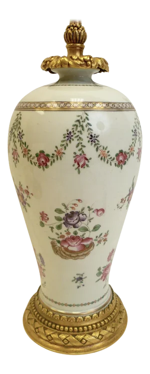 Gilt Bronze Mounted Chinese Export Porcelain Lamp by E F Caldwell