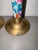Late 20th Century Vintage Chinoiserie Brass and Cloisonné Enamel Candlestick Holders - Pair For Sale - Image 6 of 9