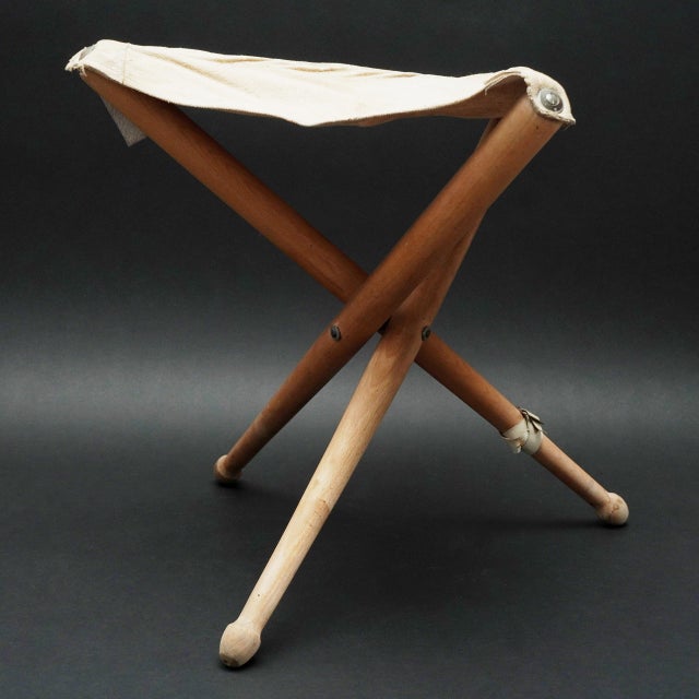 Wood Vintage Field Stool, 1960s For Sale - Image 7 of 8