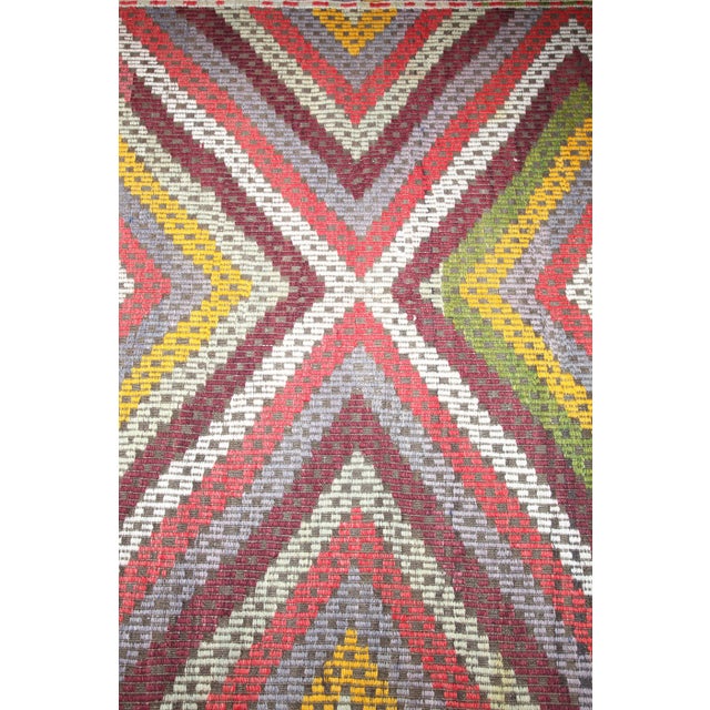 Beige 1960s Handmade Emproidery Vintage Turkish Floor Kilim-6' X 8' 3'' For Sale - Image 8 of 12