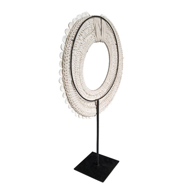 Polished Shell and Macramé Necklace on Stand, Papua New Guinea, Contemporary For Sale - Image 14 of 18