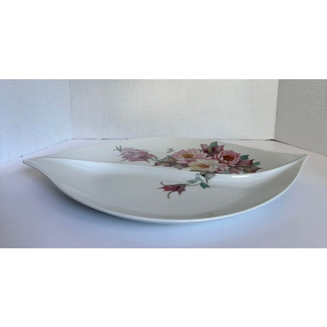 Vintage Hutschenreuther Maxim’s De Paris Leaf Form Floral Porcelain Platter For Sale - Image 9 of 12