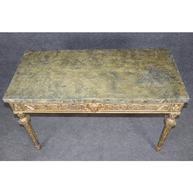 Neoclassical Fine Quality Faux Marble Top Neoclassical Theodore Alexander Console Table For Sale - Image 3 of 10