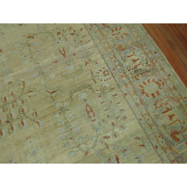Zabihi Collection Oversize Pale Persian Antique Rug For Sale In New York - Image 6 of 12
