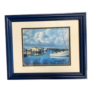 “Key West Marine” Contemporary Nautical Framed & Signed