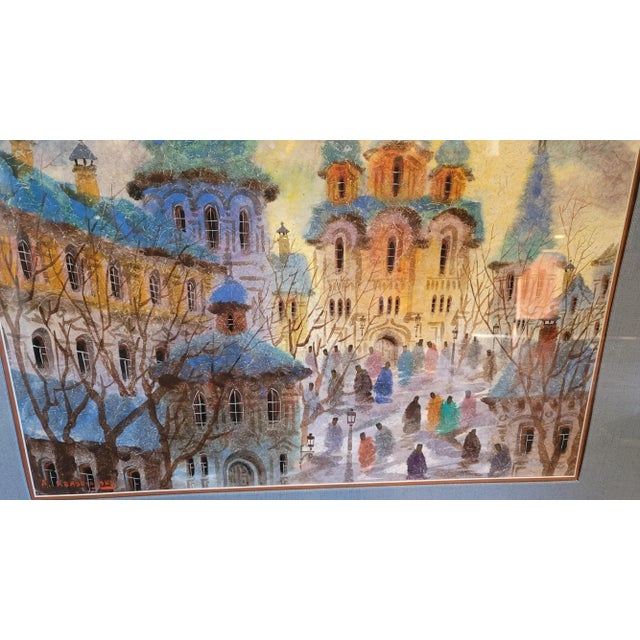 Original Watercolor Anatole Krasnyansky Russia - Old Monastery For Sale In San Diego - Image 6 of 7