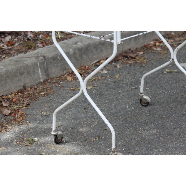 Metal Vintage White Metal Foldable Table, 1970s For Sale - Image 7 of 18