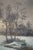 Black Antique Winter Snow Covered Country Path to the Village Church 15" For Sale - Image 8 of 10