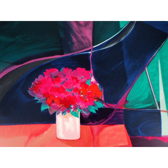 Claude Hemeret, Bouquet rose sur le piano, Lithograph For Sale - Image 6 of 8