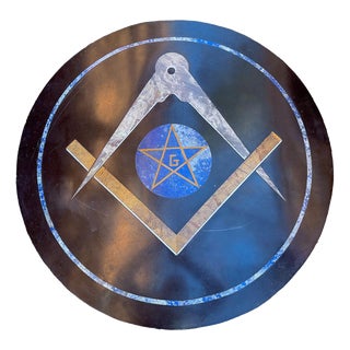 Large Table Top with Lapis-Lazuli Marble Inlay, 1960s For Sale