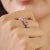 Carat&Her Lotus Three Stone Pink Sapphire Halo Ring in Sterling Silver - Birthday Gift, Size 7 For Sale - Image 6 of 13