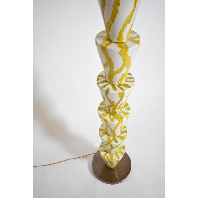 Nizwa White and Yellow Floor Lamp by Barracuda Interiors For Sale - Image 5 of 6