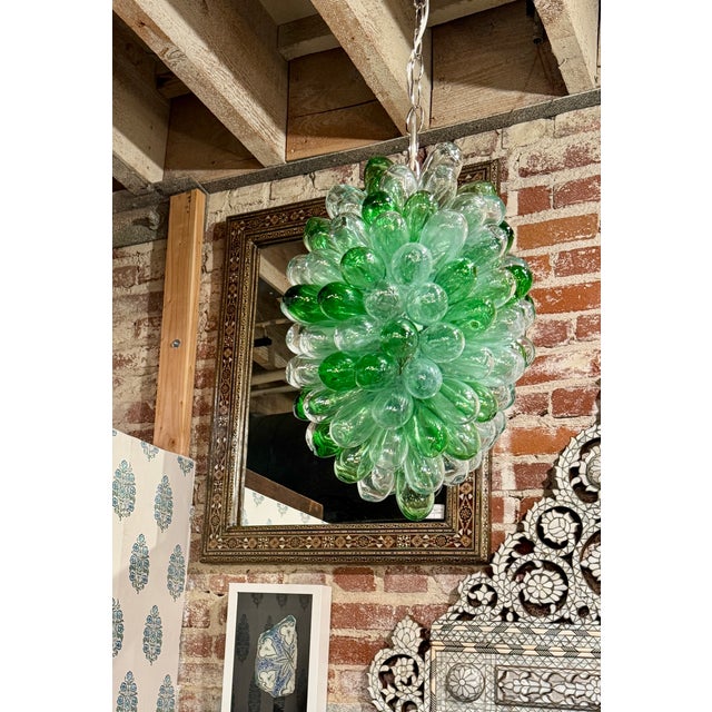 1990s Light Fixture of Recycled Hand Blown Glass For Sale - Image 9 of 11