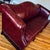 American Mid 20th Century Gunlocke Oxblood Leather Camelback Sofa With Nailhead Trim For Sale - Image 3 of 13