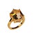 Traditional Shield Shaped Bi-Color Citrine in Gold Rhodium Ring Size 8 For Sale - Image 3 of 7