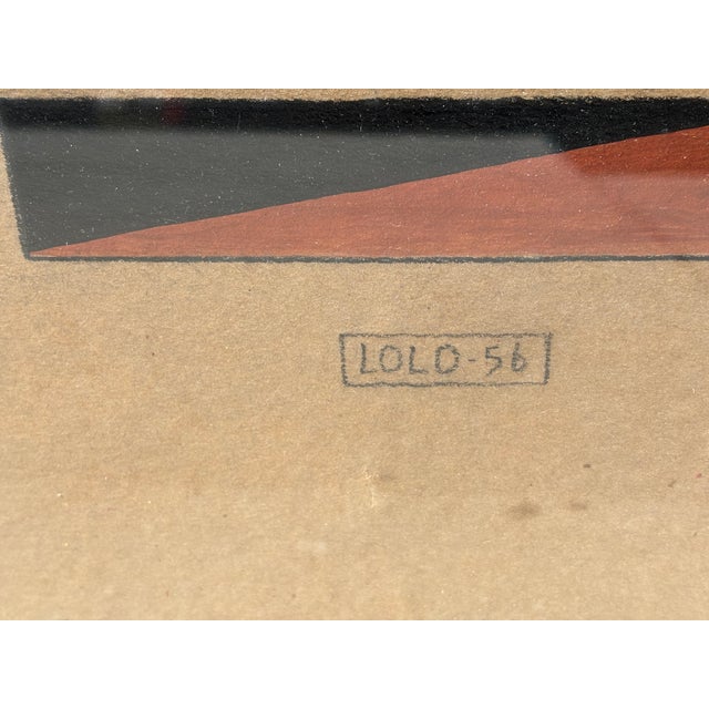 Abstract Expressionism 1950s Loló Soldevilla Signed Mixed Media on Paper, Framed For Sale - Image 3 of 9