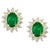 4 Ct Oval Shape Emerald & 1.5 Ct Diamond Post Back Earrings 14 Karat Yellow Gold For Sale - Image 15 of 18