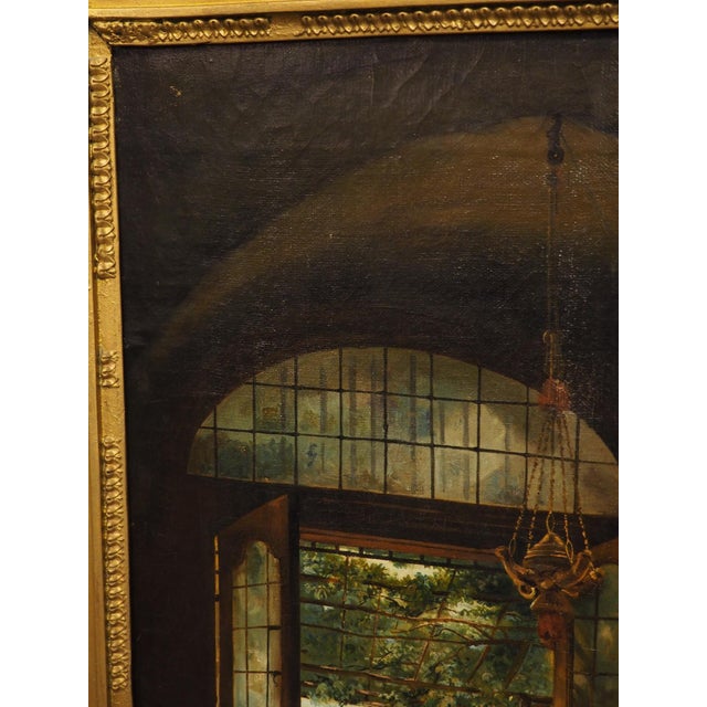 19th Century French Oil on Canvas, “La Fileuse D’Albano” After Claude Bonnefond For Sale - Image 14 of 17