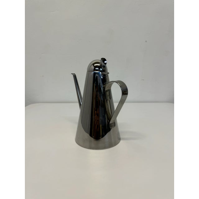Postmodern Cerutti Italy Tea Kettle, Coffee Pot, Carafe, Vessel in Stainless Steel, 1980s For Sale - Image 3 of 8