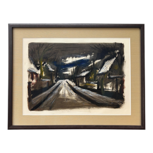Signed Mid-Century American Painting, Newly Framed in Museum Glass & Walnut Frame