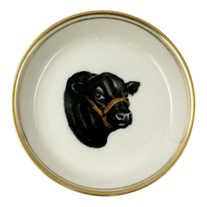 Vintage Abercrombie & Fitch Frank Vosmansky Angus Bull Porcelain Coaster Dish