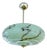 Art Deco Pendant Light in Green Marble Glass, 1930s For Sale
