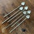 Antique Art Deco Heart Shaped Sterling Silver Drink Stirrer Straws - Set of 6 An antique set of six sterling drink stirrer...