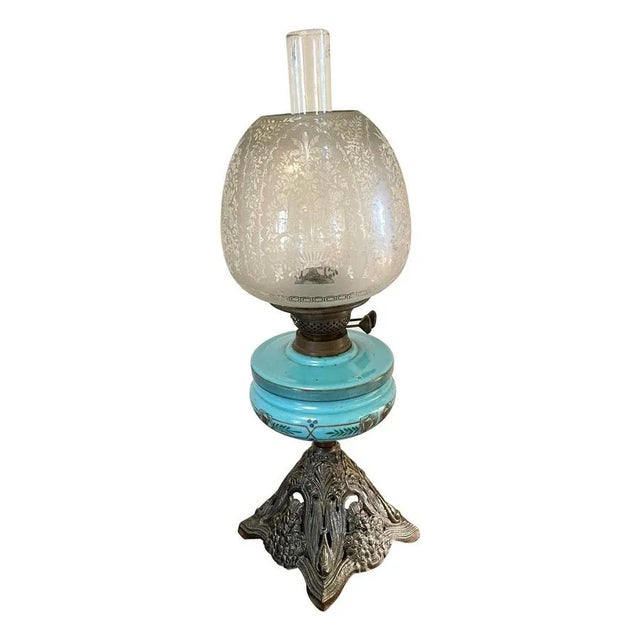 Antique Victorian Oil Lamp For Sale - Image 5 of 5