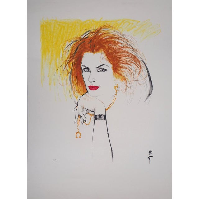 René Gruau, Cindy Crawford, Lithograph For Sale - Image 7 of 7